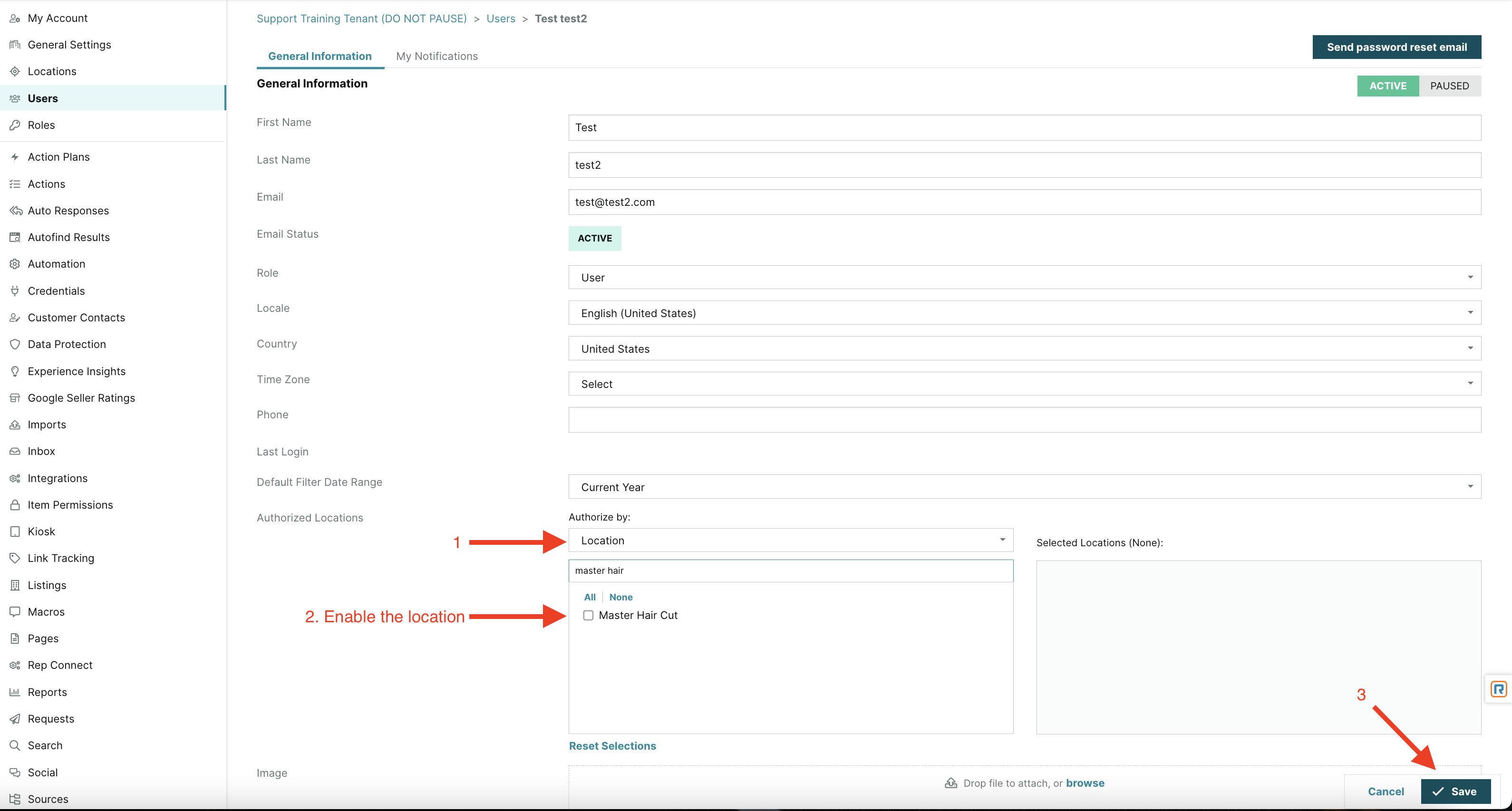 How do I add locations to my User?