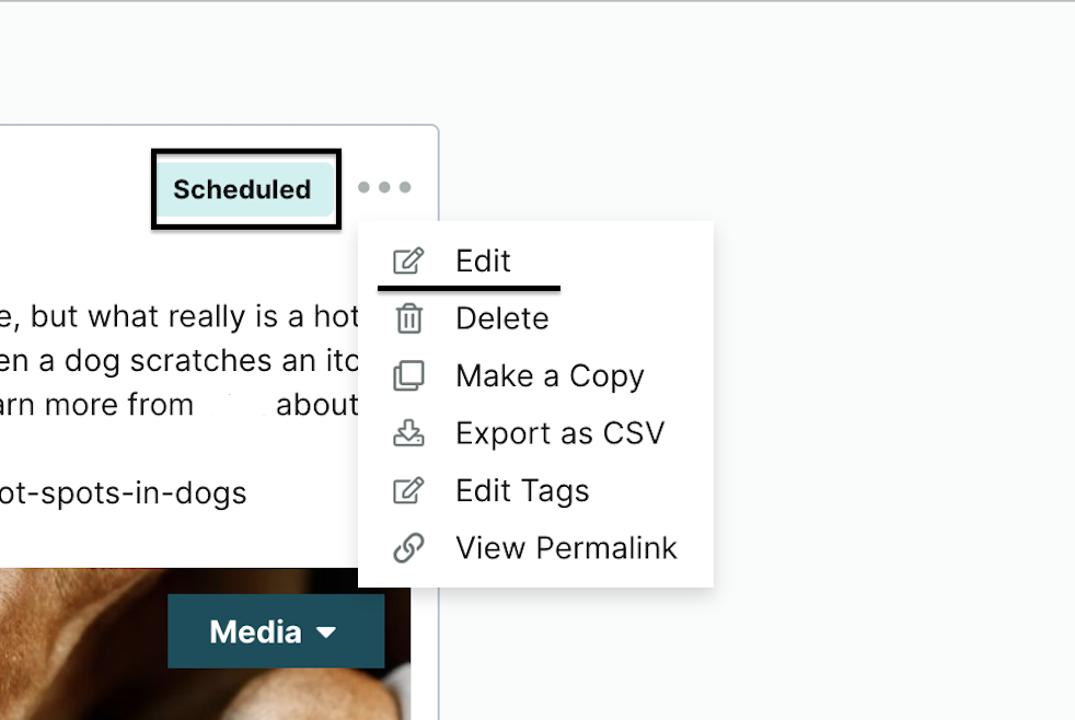 How do I reschedule a social post?