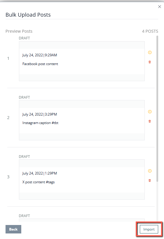 How do you post for several different days at once?